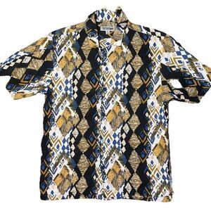 🔥 Vintage 90s Stacy Adams Tribal Print Shirt | XL Aztec Y2K Streetwear